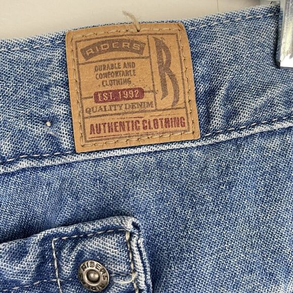 Vintage Lee Riders Riveted Buckle Back Denim Jeans Women 16P 32x29 Grunge Y2K - Picture 3 of 11